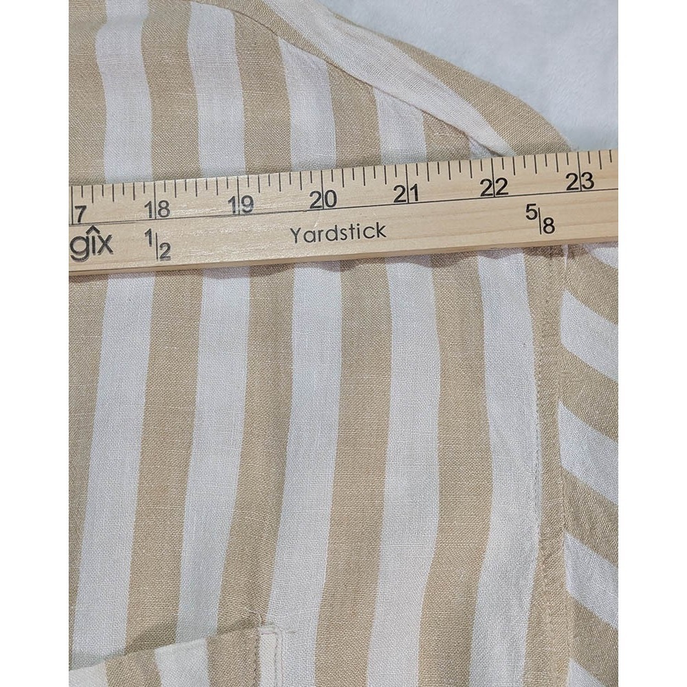 Old Navy Linen Popover Tunic Womens‎ XXL Beige Stripe Coastalcove Beachy Resort - Picture 5 of 10